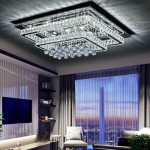 100W Double-Layer Rectangular Crystal LED Ceiling Light
